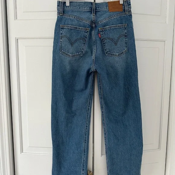Levis Ribcage Straight Jeans, Size 26, Haight at the Ready wash (medium … - Picture 5 of 12